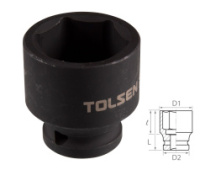 Головка торцевая ударная шестигранная 1/2" 27 мм TOLSEN TT18227