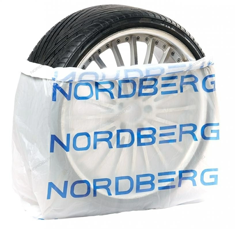 Пакеты для шин 100 шт ПНД 110х110 см 18 мкм белый с логотипом NORDBERG ЦБ-00007034