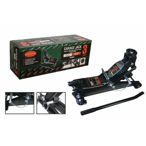 Домкрат подкатной гидравлический с фиксацией+резиновая накладка Rock Force RF-TR30001
