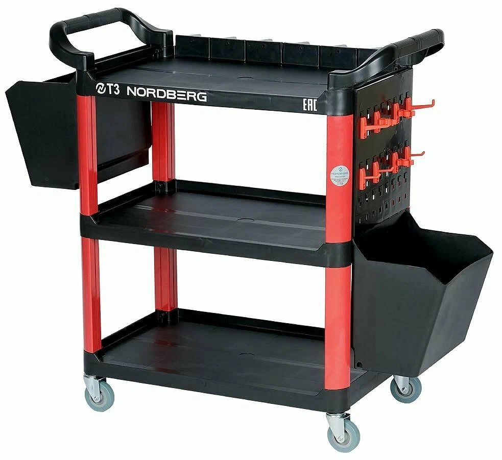Тележка для инструмента с пластиковыми полками NORDBERG T3