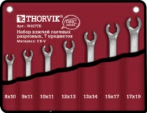 Набор ключей разрезных в сумке Thorvik W4S7TB  8-19 мм, 7 предметов