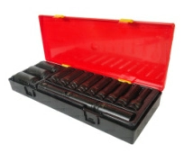 Набор головок торцевых 6-ти гранных ударных глубоких JTC K4151 (1/2", 10-32 мм, 15 предметов в кейсе) 