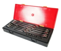 Набор ключей рожково-накидных трещоточных JTC K6141 (14 предметов в кейсе) 