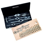 VOLKEL VO-48053 Набор метчиков комплектных и плашек UNC 1/4-1“, 44 предмета, металлический кейс