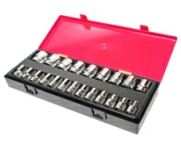 Набор головок торцевых 12-ти гранных JTC K4222 (1/2", 08-32 мм, 22 предмета в кейсе) 