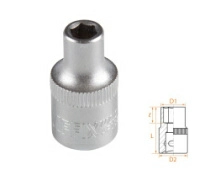 Головка торцевая стандартная шестигранная 3/8" 6 мм AFFIX AF00030006