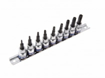 Набор торцевых насадок 3/8" TORX, Т10-Т50 мм, L = 50 мм, с отверстием, 9 предметов KING TONY 3119PR8