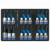 Набор торцевых насадок 1/2", TORX, HEX, L = 80 мм, ложемент, 18 предметов KING TONY 9-4138PRV