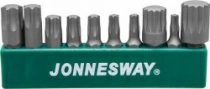 Набор вставок-бит JONNESWAY S04H-D23010S, 1/4’’HDR на пластиковом держателе, TORX, SPLINE, 10 предметов