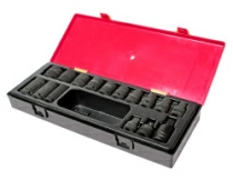 Набор головок торцевых 6-ти гранных ударных JTC K4161 (1/2", 10-24 мм, 16 предметов в кейсе) 