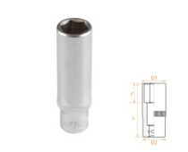 Головка торцевая глубокая шестигранная 1/4" 10 мм AFFIX AF00120010