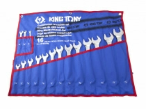 Набор комбинированных ключей, 1/4"-1" 1/4", 16 предметов KING TONY 1216SRN