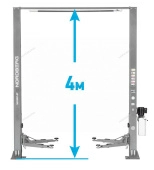 Подъемник двухстоечный Nordberg N4120H1E-4G_3+2_380 (4 т, верхняя синхронизация, с электростопорами, H=4 м, 380 В)
