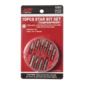 Набор бит с отверстием JTC 5363 (1/4", TORX, T7H-T40H, 10 предметов в кейсе)