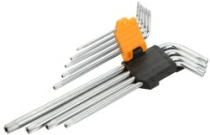 Набор Г-образных Torx T10H-T50H длинные с отверстием 9 предметов TOLSEN TT20057