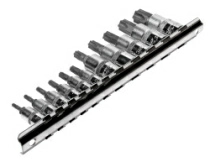 Набор головок торцевых JTC 3902 (1/4"-3/8", TORX, Т10Н-Т60Н, с отверстием, 11 предметов)