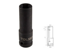Головка торцевая ударная глубокая шестигранная 1/2" 13 мм TOLSEN TT18263
