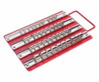 Лоток с реечными держателями головок JTC 3412 (1/4"х10 шт., 3/8х20 шт., 1/2"х10 шт., 250х150 мм)
