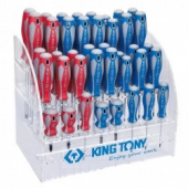 Стенд со стандартными отвертками KING TONY 31427MR, серии 1421, 1422, 1423, 1427, 40 предметов