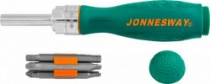 Отверточная рукоятка трещоточная в наборе JONNESWAY DR0107S. 7 предметов