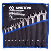 Набор комбинированных ключей KING TONY 12D10MRN, 8-24 мм, чехол из теторона, 10 предметов