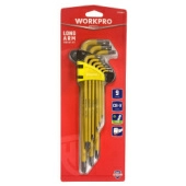 Ключи 6-гранные TORX длинные 9шт в держателе WP222008 WORKPRO