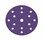 PURPLE диск на пленочной основе, циркониевый корунд Ø150мм, Р60, липучка 15 отв.