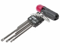 Набор ключей TORX T10Н-Т50H Г-образных с отверстием JTC 3924 (9 предметов)