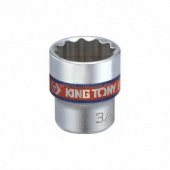 Головка торцевая стандартная двенадцатигранная KING TONY 333010S, 3/8", 5/16", дюймовая