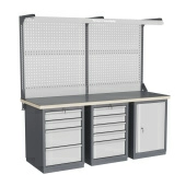 Верстак трехтумбовый с двойным экраном и подсветкой Верстакофф ® FBK 205.457-2F