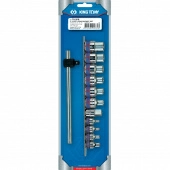 Набор торцевых головок 1/2";3/8", TORX Е-стандарт, E4-E20, вороток, 12 предметов KING TONY 7112PR