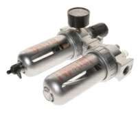 Блок подготовки воздуха JTC JW0889-803 (лубрикатор, осушитель, 3/8", пластик. переключ., 150PSI, 2500 л/мин, 125 мл)