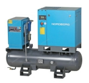 Компрессор винтовой NORDBERG NCC10RD (7,5 кВт, 10 бар, 900 л/мин, ресивер 260 л, IP55, осушитель)