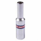 Головка торцевая глубокая шестигранная KING TONY 223506S, 1/4", 3/16", дюймовая
