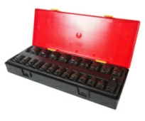 Набор головок торцевых 6-ти гранных ударных JTC K4223 (1/2", 08-32 мм, 22 предмета в кейсе)