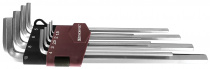 Набор ключей торцевых HKL9S шестигранных удлиненных, H1.5-H10, 9 предметов