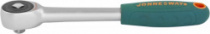 Рукоятка трещоточная ротационная R6602, со сквозным приводом 1/4"DR, 60 зубцов, 180 мм