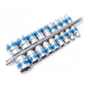 Набор головок на метал. планке 18пр. в блистере KINGTUL profi KT3029