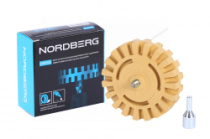 Диск зачистной резиновый ребристый для удаления скотча и остатков клея NORDBERG DR102 (100 мм, с адаптером)