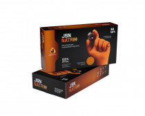 Нескользящие одноразовые нитриловые перчатки JetaPRO JSN NATRIX (размер XL, оранжевые, 50 шт)