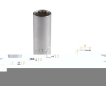 Головка свечная двенадцатигранная 1/2" 14 мм резиновый фиксатор AFFIX AF00242014