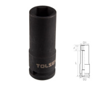 Головка торцевая ударная глубокая шестигранная 1/2" 19 мм TOLSEN TT18269
