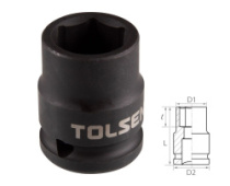 Головка торцевая ударная шестигранная 1/2" 19 мм TOLSEN TT18219