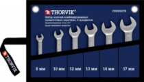Набор ключей гаечных комбинированных трещоточных коротких в сумке 8-17 мм 6 предметов Thorvik CSRWS6TB