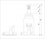 Гидравлический бутылочный двухштоковый домкрат ATDX3-185