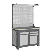 Верстак двухтумбовый с двойным экраном и подсветкой Верстакофф MCN 1252.S89-2F