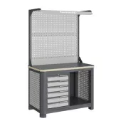 Верстак двухтумбовый с двойным экраном и подсветкой Верстакофф MCN 1252.S6.1-2F