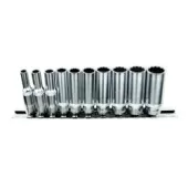 Licota TBS-23001 Набор глубоких торцевых головок 1/4" 12 гр. 5-14 мм 10пр. на линейке
