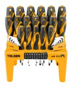 Набор отверток "GRIPro" вставки (биты) шестигранники на подставке 44 предмета TOLSEN TT20184