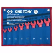 Набор рожковых диэлектрических ключей KING TONY 12FVE08MRN, 10-19 мм, чехол из теторона, 8 предметов